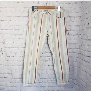 Maison Scotch Striped Cropped Ankle Jeans Pants Boho Bohemian Hippie